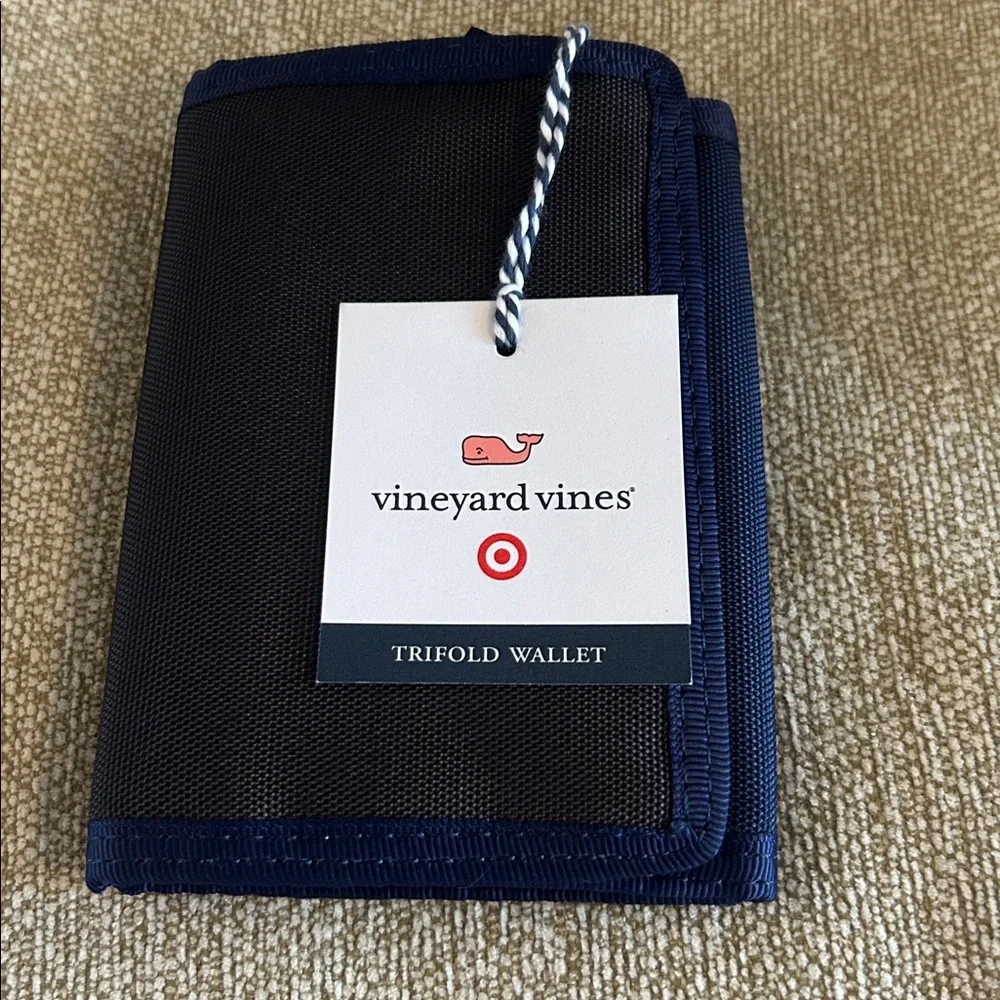Vineyard Vines Black and Blue Trifold Wallet